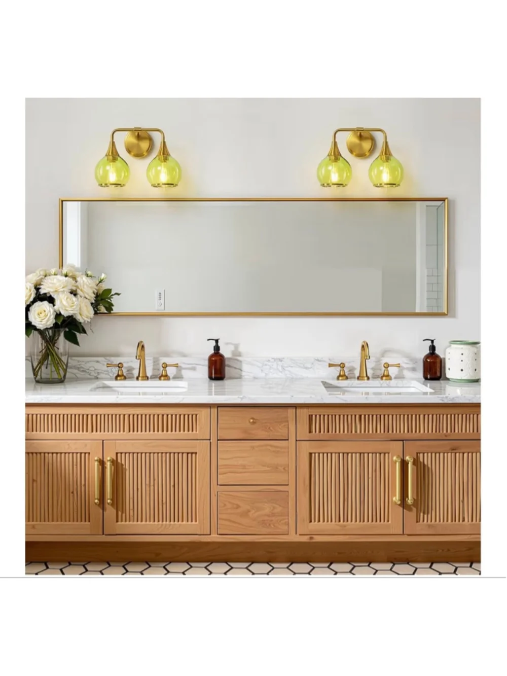 NEW Brushed Gold Bathroom Vanity Light 2-Lights Bathroom Light Fixtures